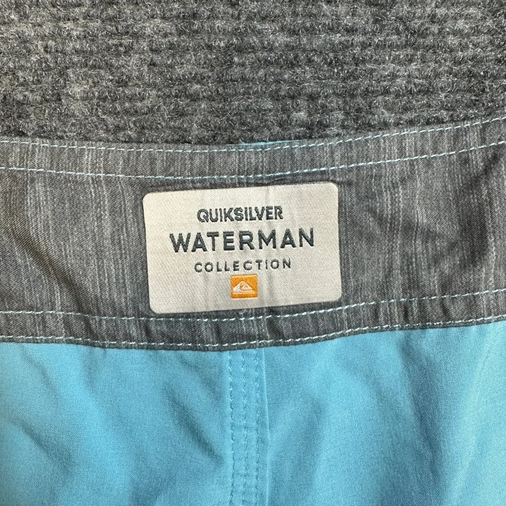 Quiksilver Waterman Collection Board Shorts Mens 34 Blue Grey QME031 Swim Trunk